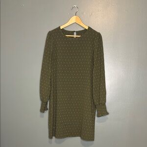 Elegant Olive Long Sleeve Dress